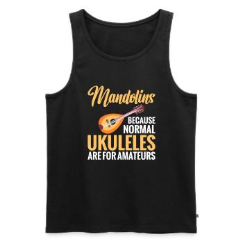 Mandolin, because regular ukuleles are for amateurs - Men's Premium Organic Tank Top - black - Front - Michal (187cm)