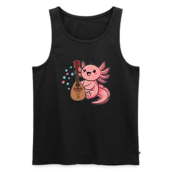 Mandoline, Weil Normale Gitarren Langweilig Sind - Männer Premium Bio Tank Top - Schwarz - Vorne - Michal (187cm)