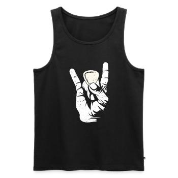 Mandoline, Weil Normale Gitarren Langweilig Sind - Männer Premium Bio Tank Top - Schwarz - Vorne - Michal (187cm)