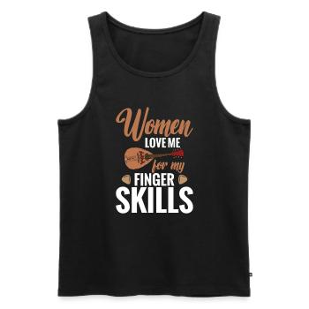 Mandolin Women Love Me For My - Men's Premium Organic Tank Top - black - Front - Michal (187cm)
