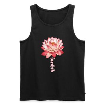 Catch Song Flower Losing Go And Deep - Men's Premium Organic Tank Top - black - Front - AI Model Male 178 light (178cm)