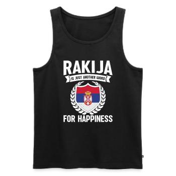 Rakija is just another word for happiness - Men's Premium Organic Tank Top - black - Front - Michal (187cm)