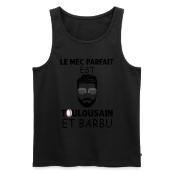Mec Parfait De Toulouse Il Est Barbu Aime Le Rugby - Débardeur bio Premium Homme - noir - Devant - Michal (187cm)