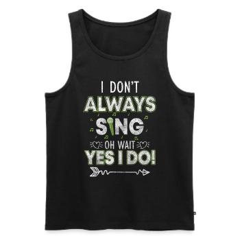 Singen Leidenschaft Noten Mikrofon - Männer Premium Bio Tank Top - Schwarz - Vorne - AI Model Male 178 light (178cm)