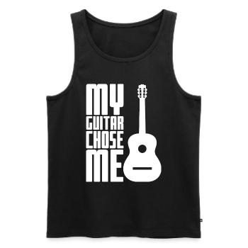 Guitare drôle de dicton - Débardeur bio Premium Homme - noir - Devant - AI Model Male 178 light (178cm)