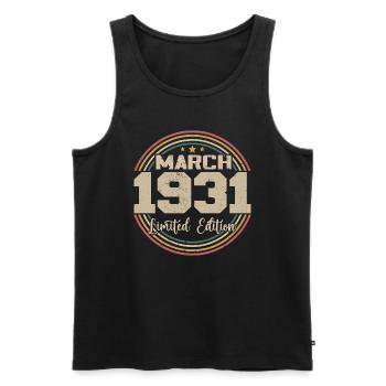 Awesome seit März 1931 Geburtstag 1931 Geschenk - Männer Premium Bio Tank Top - Schwarz - Vorne - Michal (187cm)