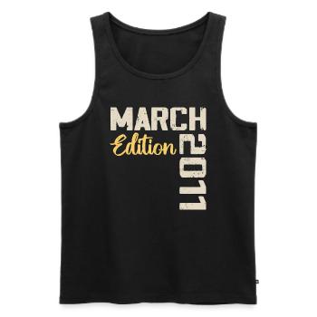 März 2011 Geburtstagsgeschenk März 2011 - Männer Premium Bio Tank Top - Schwarz - Vorne - AI Model Male 178 light (178cm)