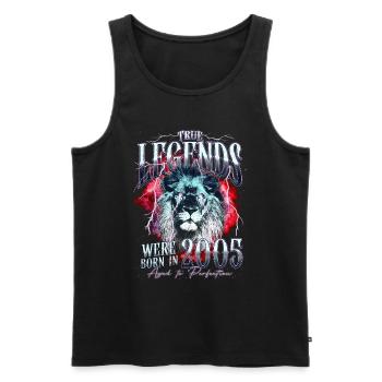 Legenden wurden 2005 geboren - Männer Premium Bio Tank Top - Schwarz - Vorne - Michal (187cm)