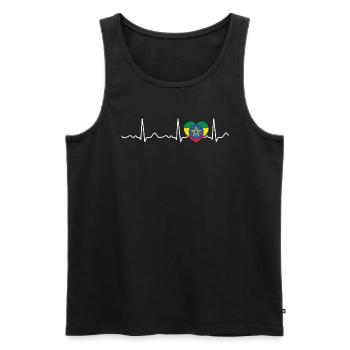 Ethiopie - rythme cardiaque, pouls, ligne cardiaque, ECG - Débardeur bio Premium Homme - noir - Devant - Michal (187cm)