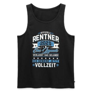 Rentner 2025 Rente Ruhestand 2025 Geschenk - Männer Premium Bio Tank Top - Schwarz - Vorne - Michal (187cm)