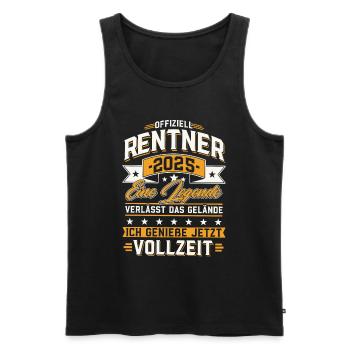 Rentner 2025 Rente Ruhestand 2025 Geschenk - Männer Premium Bio Tank Top - Schwarz - Vorne - Michal (187cm)