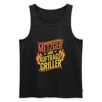 Metzger und Auftragsgriller - Männer Premium Bio Tank Top - Schwarz - Vorne - AI Model Male 178 light (178cm)