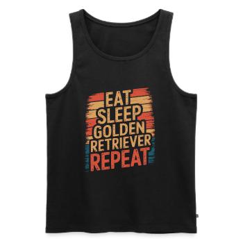 Eat. Sleep. Golden Retriever. Repeat. - Männer Premium Bio Tank Top - Schwarz - Vorne - AI Model Male 178 light (178cm)