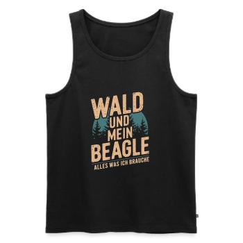 Wald und mein Beagle - Männer Premium Bio Tank Top - Schwarz - Vorne - AI Model Male 178 light (178cm)