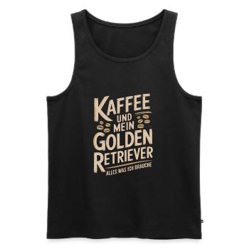 Kaffee und mein Golden Retriever - Männer Premium Bio Tank Top - Schwarz - Vorne - Michal (187cm)