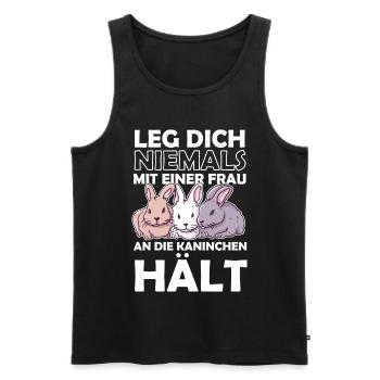 Drôle lapin sort cadeau pour les lièvres - Débardeur bio Premium Homme - noir - Devant - Michal (187cm)