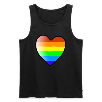 Rainbow Heart Colorful Gift Idea LGBT - Men's Premium Organic Tank Top - black - Front - Michal (187cm)