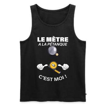 Pétanque humour retraite - Débardeur bio Premium Homme - noir - Devant - Michal (187cm)