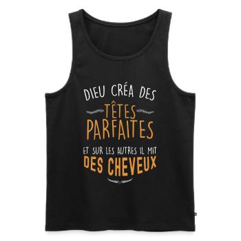 Têtes parfaites et chauves - Débardeur bio Premium Homme - noir - Devant - Michal (187cm)