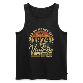 Vintage 1974 Vintage Anniversaire Retro Cadeau - Débardeur bio Premium Homme - noir - Devant - Michal (187cm)