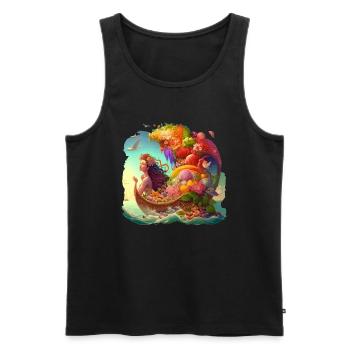 Mermaid in the fruit boat gift - Men's Premium Organic Tank Top - black - Front - Michal (187cm)