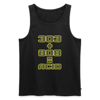 Acid Techno 303 Rave Tekno Festival - Männer Premium Bio Tank Top - Schwarz - Vorne - AI Model Male 178 light (178cm)
