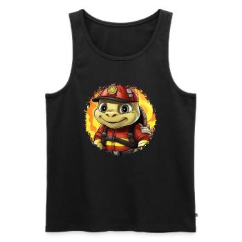Turtle Fire Brigade - Men's Premium Organic Tank Top - black - Front - AI Model Male 178 light (178cm)