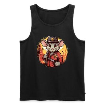 Feuerwehr Ratten - Männer Premium Bio Tank Top - Schwarz - Vorne - Michal (187cm)