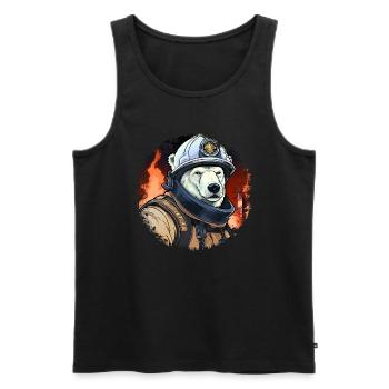 Brigade de pompiers de Polar Bear - Débardeur bio Premium Homme - noir - Devant - Michal (187cm)