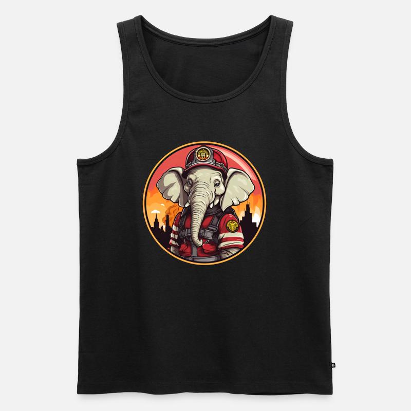 Elephant Fire Brigade - Men's Premium Organic Tank Top - black