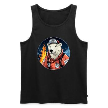 Brigade de pompiers de Polar Bear - Débardeur bio Premium Homme - noir - Devant - Michal (187cm)