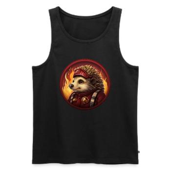 Feuerwehr Igel - Männer Premium Bio Tank Top - Schwarz - Vorne - Michal (187cm)