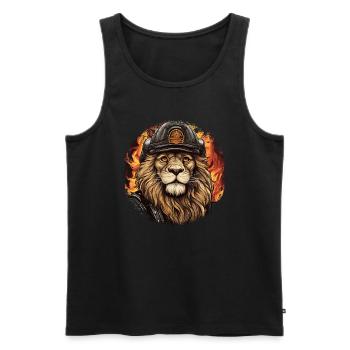 Pompier Leo - Débardeur bio Premium Homme - noir - Devant - AI Model Male 178 light (178cm)