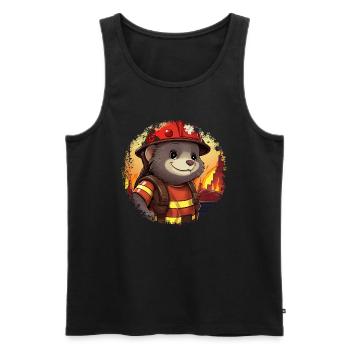 Mole Fire Brigade - Men's Premium Organic Tank Top - black - Front - Michal (187cm)