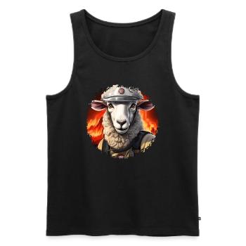 Schaf Feuerwehr - Männer Premium Bio Tank Top - Schwarz - Vorne - Michal (187cm)