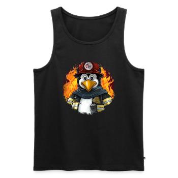 Fire Brigade Penguins - Men's Premium Organic Tank Top - black - Front - Michal (187cm)