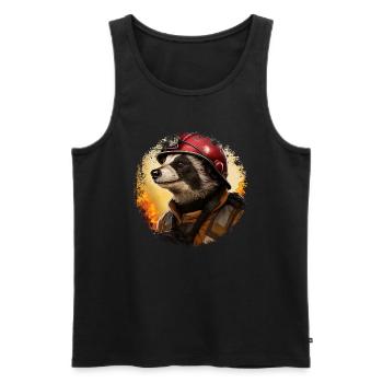 Dachs Fire Brigade - Men's Premium Organic Tank Top - black - Front - AI Model Male 178 light (178cm)