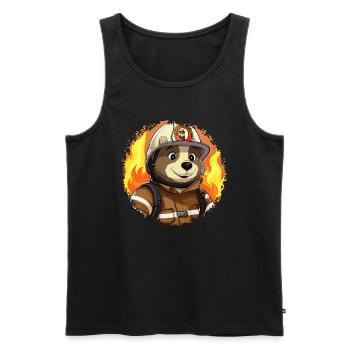 Firefighter Mole - Men's Premium Organic Tank Top - black - Front - Michal (187cm)