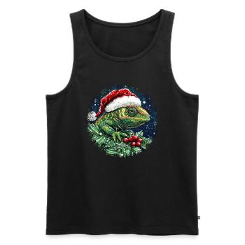 Chameleon Christmas - Men's Premium Organic Tank Top - black - Front - Michal (187cm)