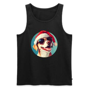 Chiens Noël - Débardeur bio Premium Homme - noir - Devant - Michal (187cm)