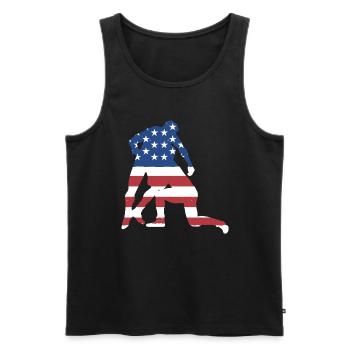 Sport Us Flag Wrestling - Men's Premium Organic Tank Top - black - Front - Michal (187cm)