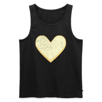 Sugar heart Sugar heart candy yellow - Men's Premium Organic Tank Top - black - Front - AI Model Male 178 light (178cm)