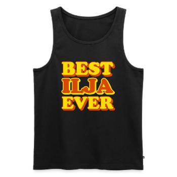 Ilya First Name Funny Gift - Men's Premium Organic Tank Top - black - Front - AI Model Male 178 light (178cm)