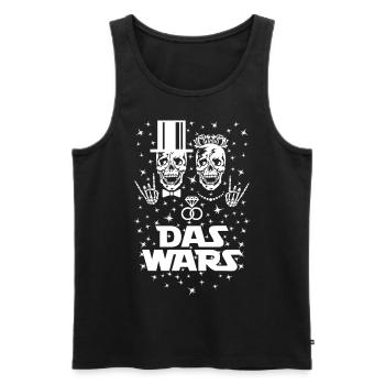 05 Skulls DAS WARS Bride Groom Wedding Rings - Men's Premium Organic Tank Top - black - Front - AI Model Male 178 light (178cm)