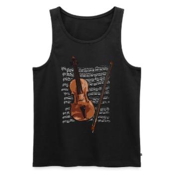 Violine auf Noten - Männer Premium Bio Tank Top - Schwarz - Vorne - AI Model Male 178 light (178cm)