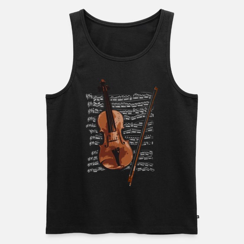 Violon sur partitions - Débardeur bio Premium Homme - noir