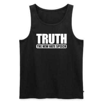 Wahrheit die neue Hassrede politische Korrektheit - Männer Premium Bio Tank Top - Schwarz - Vorne - AI Model Male 178 light (178cm)