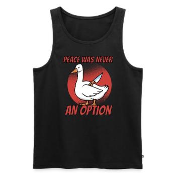 Frieden war nie eine Option - Männer Premium Bio Tank Top - Schwarz - Vorne - Michal (187cm)