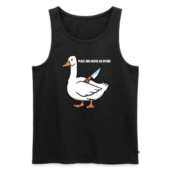 Frieden war nie eine Option - Männer Premium Bio Tank Top - Schwarz - Vorne - Michal (187cm)