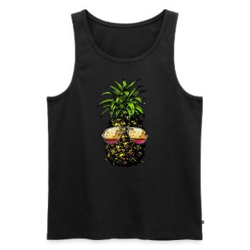 Ananas Hawaiian Pine Apple Hawaii Beach - Débardeur bio Premium Homme - noir - Devant - AI Model Male 178 light (178cm)